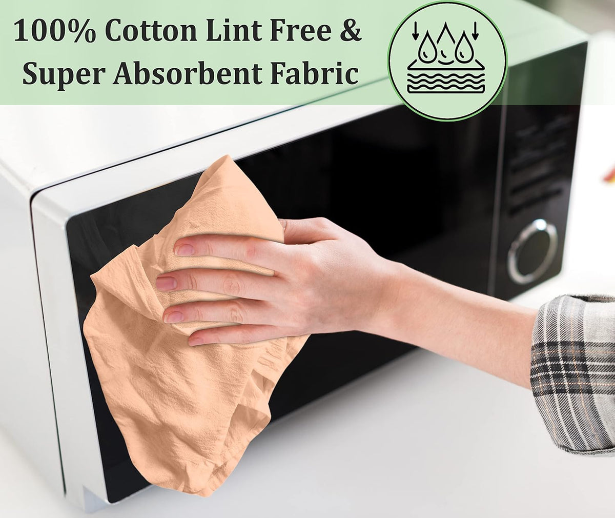RUVANTI Flour Sack Towels 6 Pack 28x28 Inch, 100% Cotton Tea Towel, Reusable, Machine Washable, Absorbent BarTowels - Dish Cloth Perfect for Drying Dishes & Cleaning - Peach