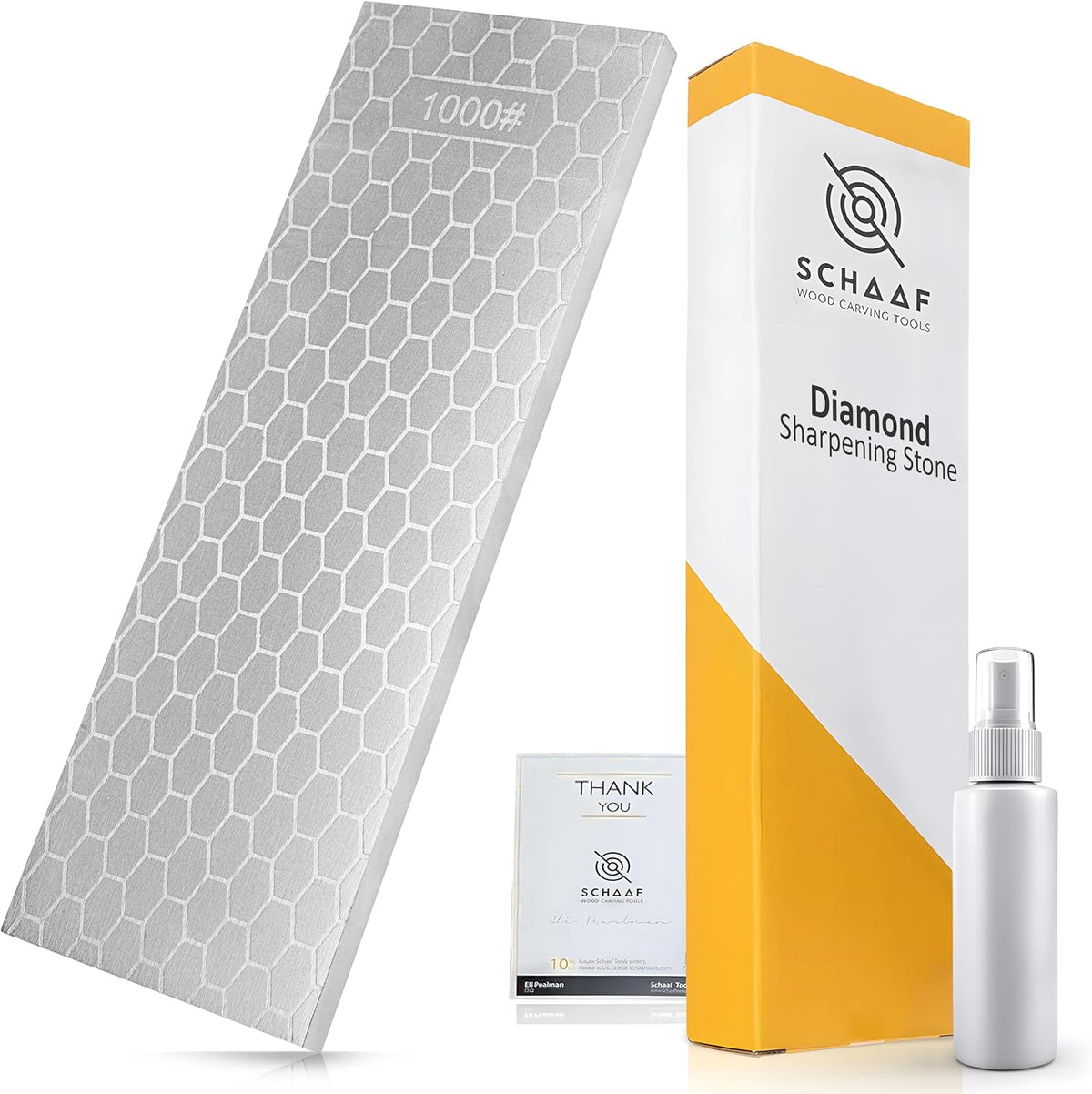 Heavy Duty Diamond Sharpening Stone Set, 2-Sided Fine 1000 Grit/Coarse 400 Grit Sharpening Plate, Fast & Efficient Knife Sharpener for Razor Sharp Knives and Chisels from Schaaf Tools