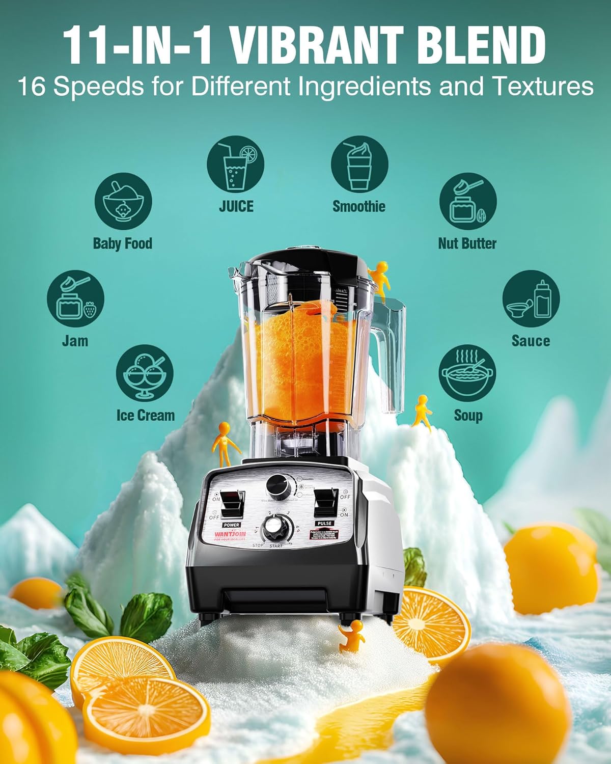 WantJoin Blender for Smoothies - 68oz Countertop Blender for Kitchen Professional Smoothie maker w/Powerful 1800W Copper Motor, 30000 RPM, 16 Speeds, Multi-Functional Smoothie for Home