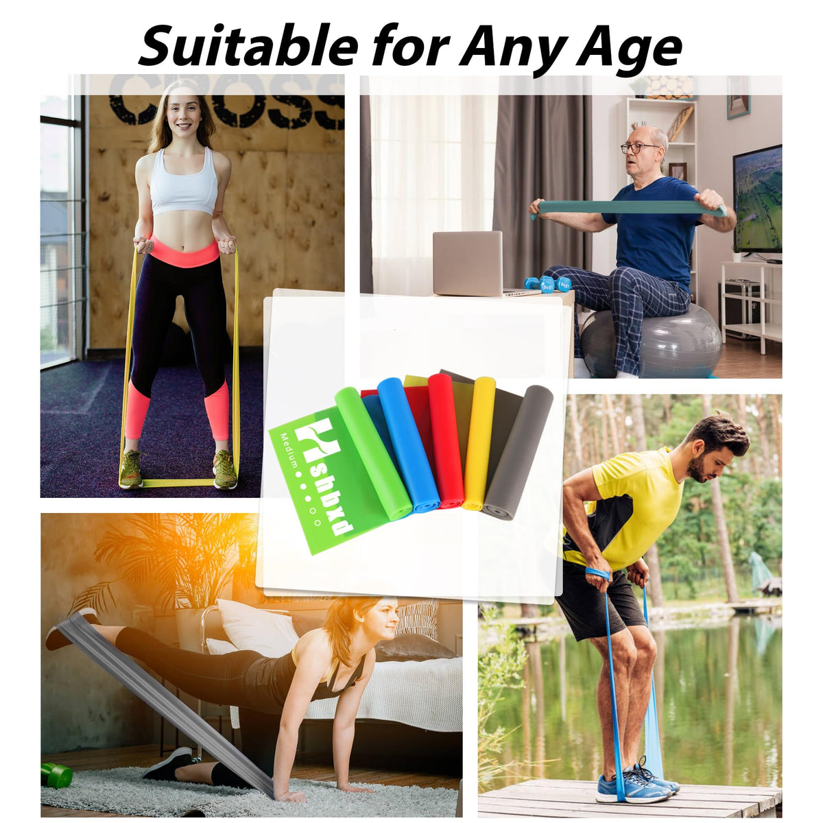 Resistance Bands Set for Physical Therapy, Rehab, Yoga and Pilates