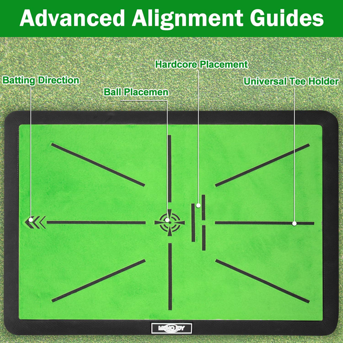 MONOJOY Golf Mat Practice Indoor/Outdoor with Replaceable 15.7"x11.8" Pads
