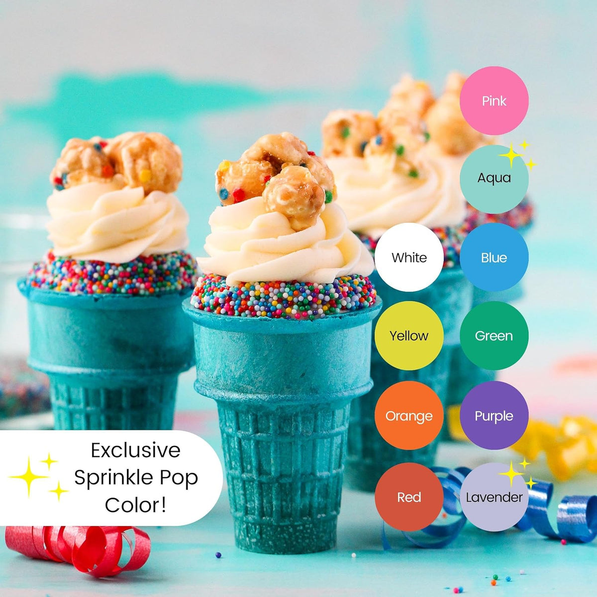 Sprinkle Pop Cool Rainbow Nonpareil Sprinkle Mix| with hues of Blue Purple Pink Non Pareil Sprinkles| Decorating Nonpareils Made in USA for Birthday Cupcakes Donuts Cakes Cookies, 4oz