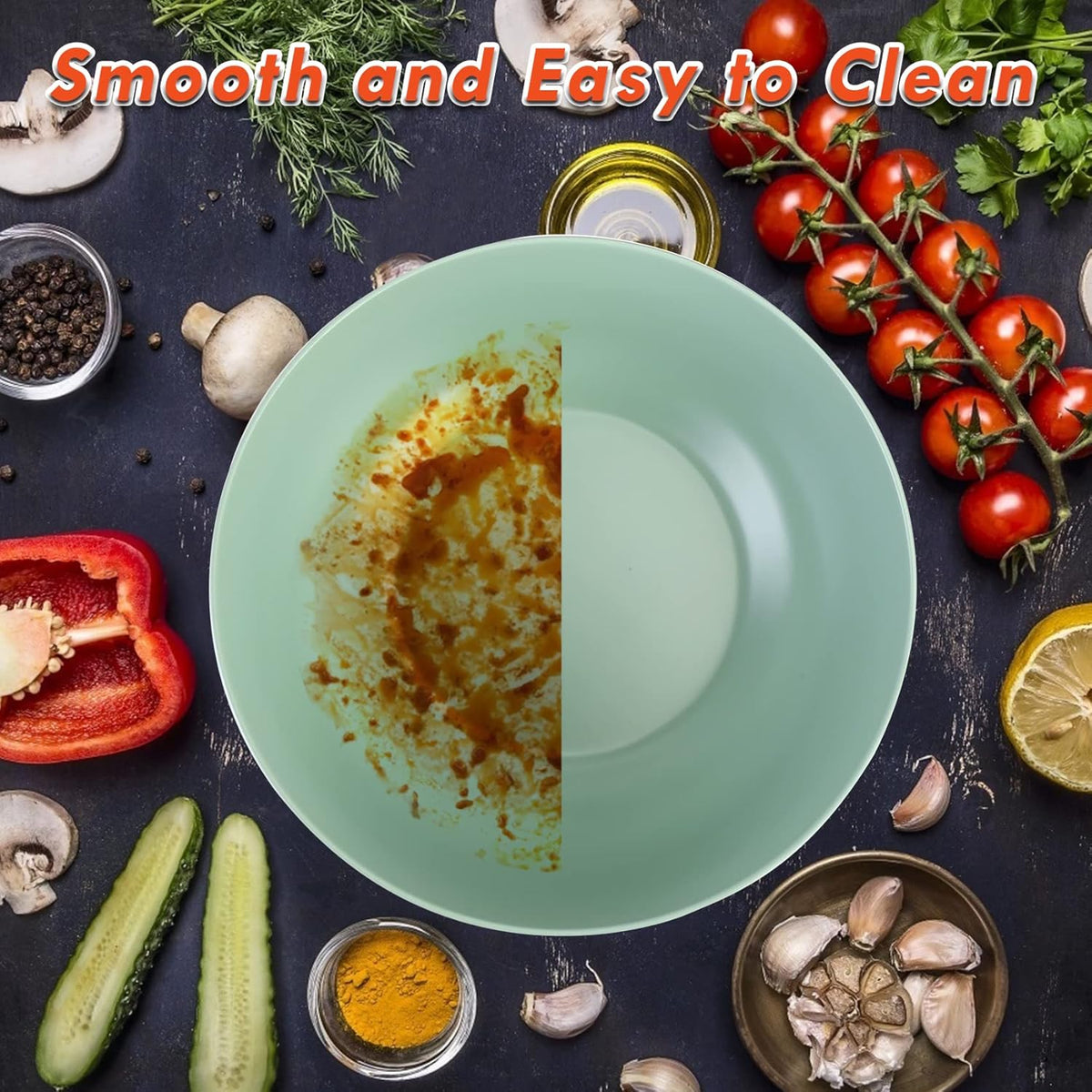 ShineMe Large Salad Bowl with Lid, Salad Serving Bowl Set with Utensils, 9.8inches Mixing Bowl with Servers, Solid Bamboo Wooden Bowl for Salad, Fruits, Vegetables and Pasta(elegant green)