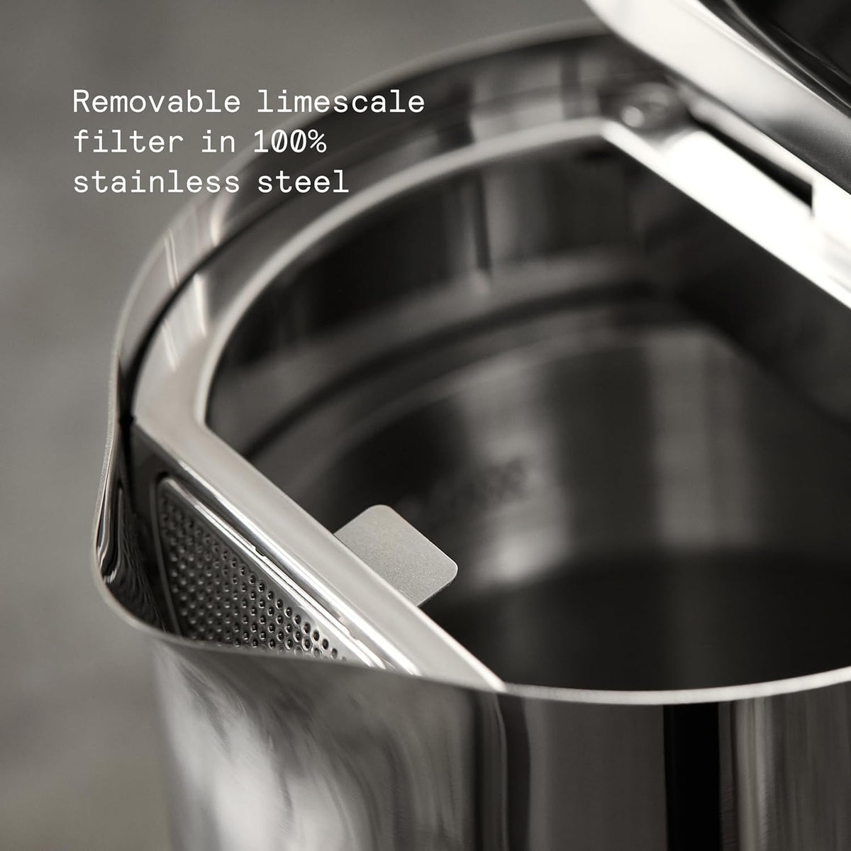 aarke Stainless Steel Kettle - Perfect for Coffee and Tea Maker Enthusiasts, Non-Drip Spout, Double-Wall Construction, Dry Boil Protection, Heat-Safe Handle, LED Cool-Down Indicator, 1.2L (Steel)