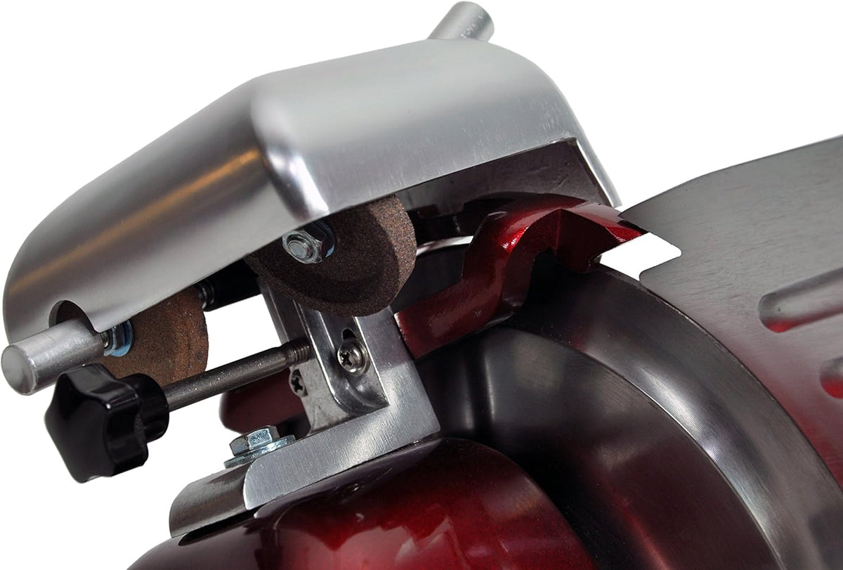 KWS MS-6RT Premium 200w Electric Slicer 7.67-Inch in Red Teflon Blade, Frozen Meat Deli Meat Cheese Food Slicer Low Noises Commercial and Home Use