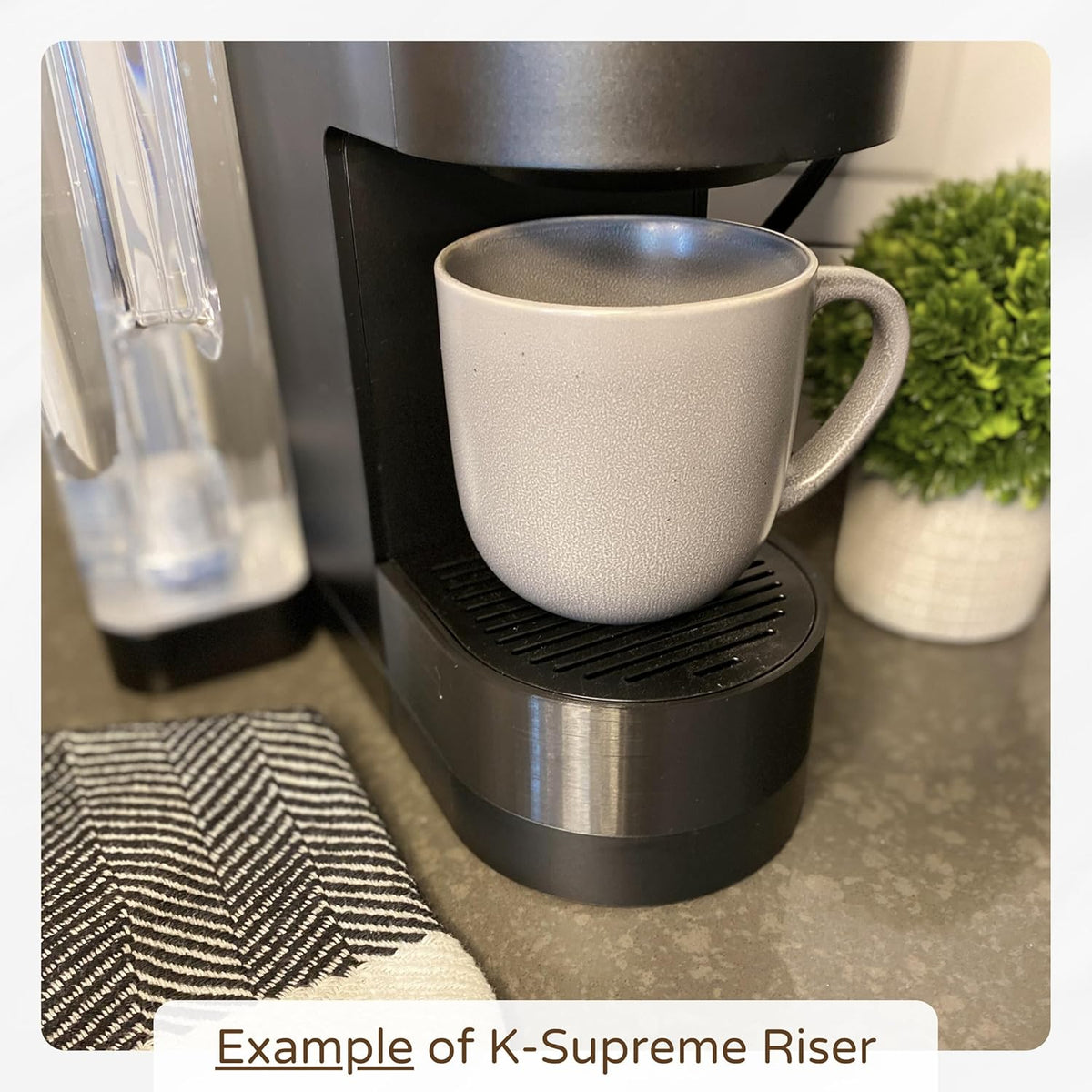Drip Tray Mug/Cup Riser Made for the Keurig to Reduce Splashes - Riser Only (White, K-Slim 1.7 inches Tall)