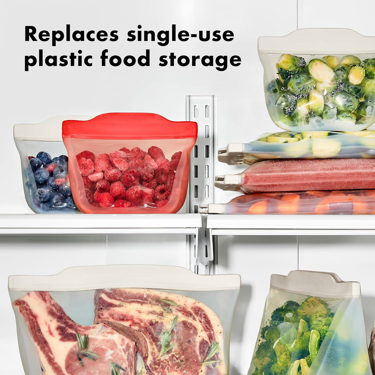 OXO Good Grips Silicone Reusable Bag – Slim Bag (30 oz) - Oat