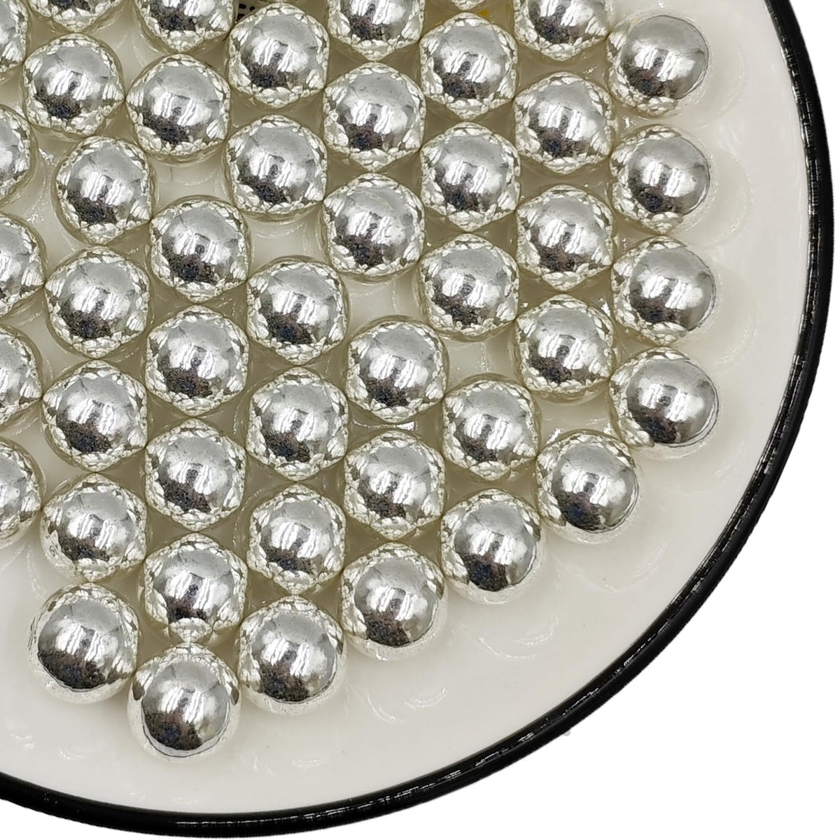 Silver Pearl Sugar Sprinkles 3.53 oz, 14mm Candy Pearls Ideal for Baking, Cake and Cupcake Toppers, Cookie Decoration, Ice Cream Topping, Wedding Shower Valentines Halloween Christmas