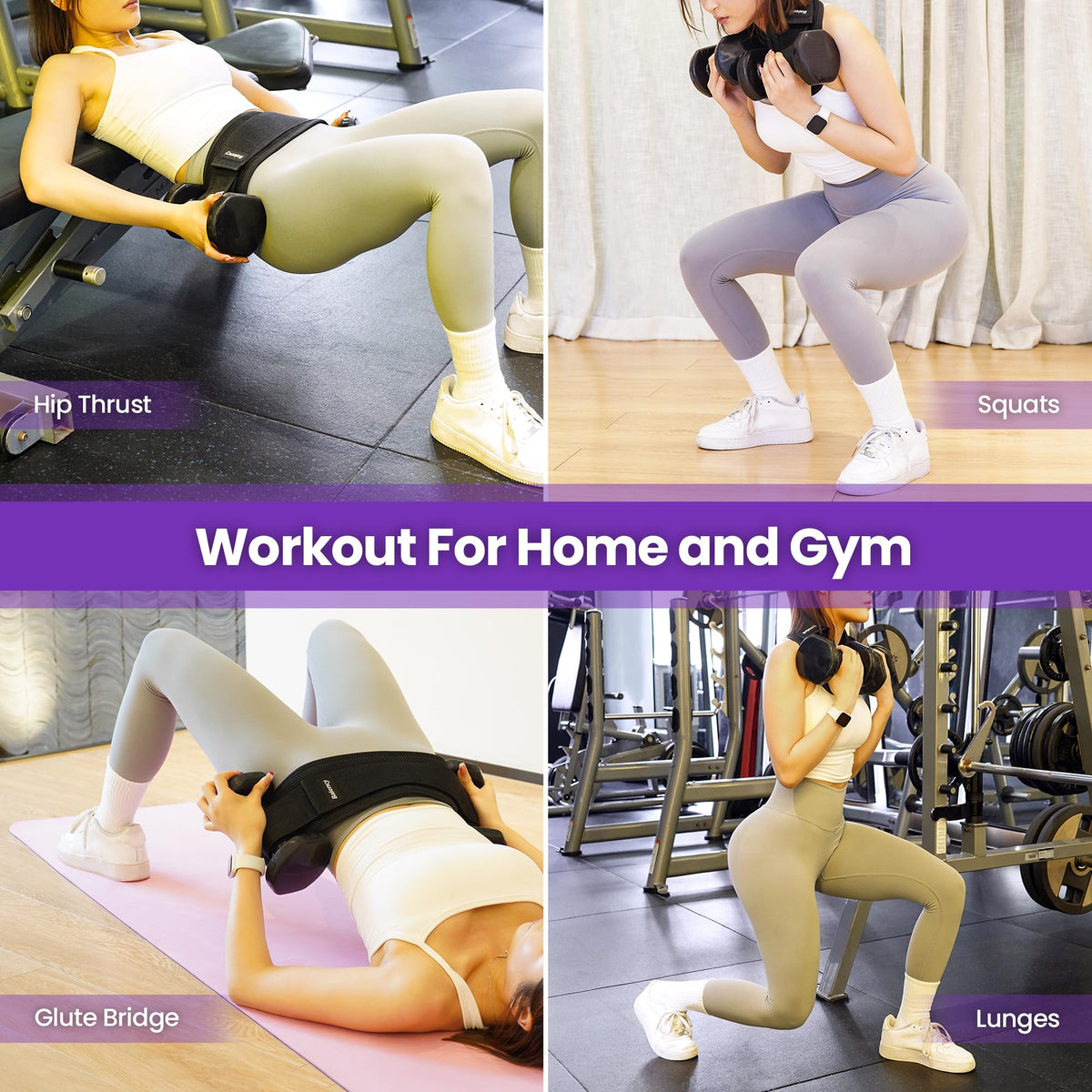 Hip Thrust Belt, Balency Hip Thrust Belt for Dumbbells Heavy