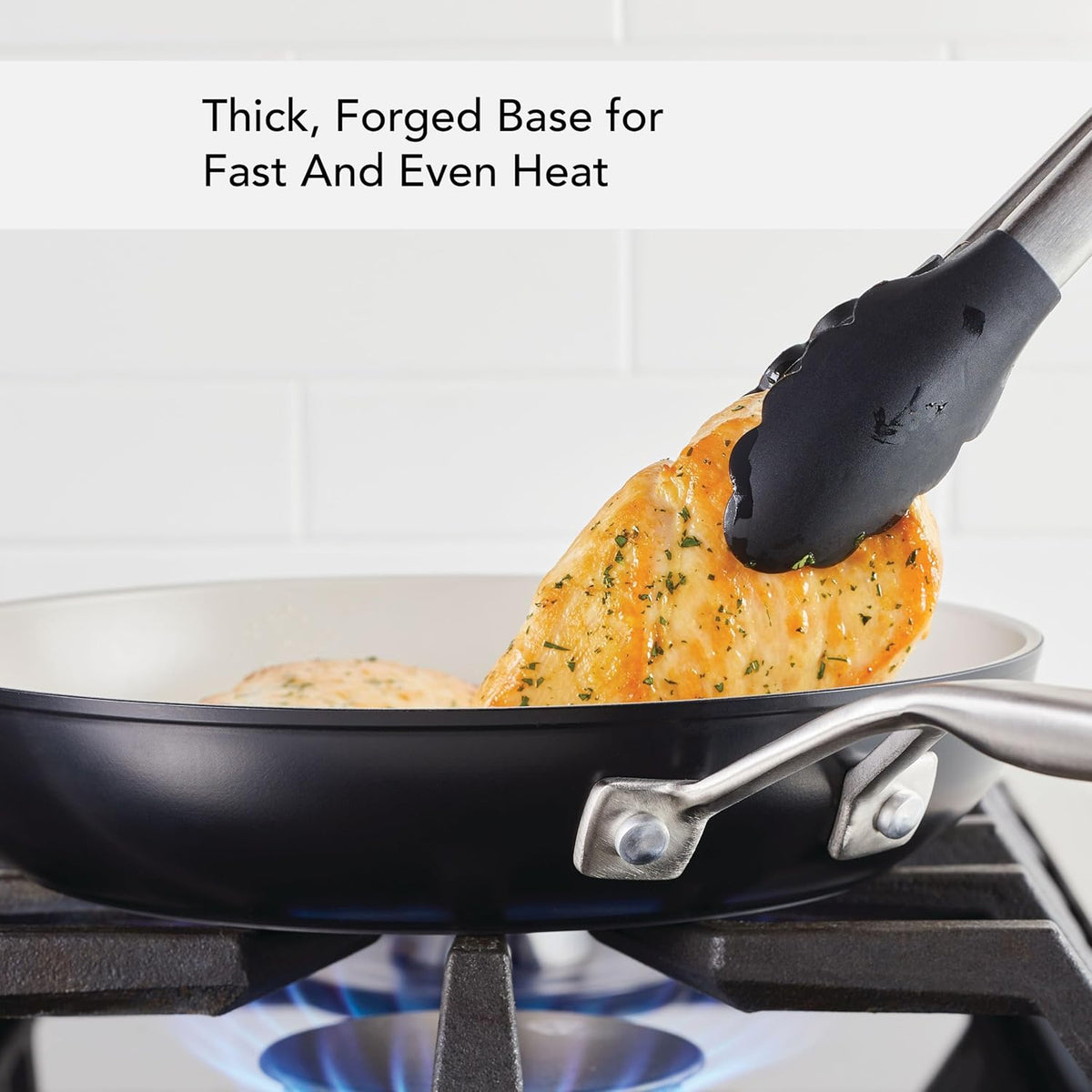 KitchenAid Hard Anodized Ceramic Nonstick Frying Pan/Skillet, 12.25 Inch, Matte Black