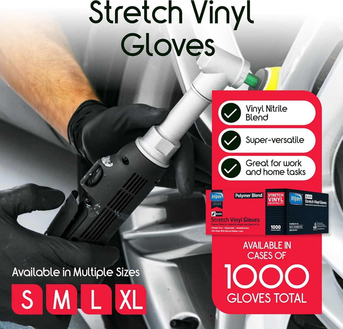 Inspire Black Nitrile Gloves | THE ORIGINAL Quality Black Gloves Disposable Latex Free | 4.5 Cooking