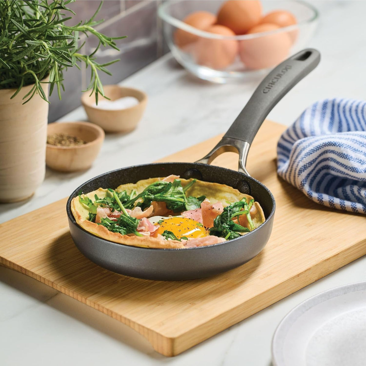 Circulon A1 Series with ScratchDefense Technology Nonstick Induction, Mini Frying Pan/Skillet, Metal Utensil Safe, 6.25 Inch Open Fry Pan - Graphite
