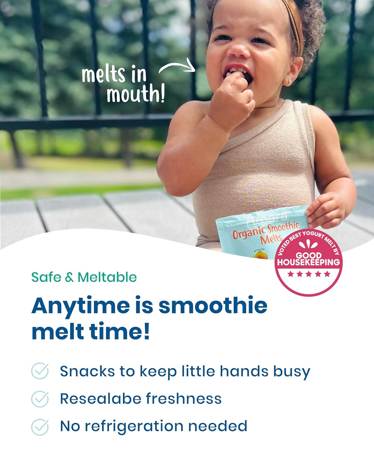 Amara Smoothie Melts - Carrot Raspberry - Baby Snacks Made With Fruits and Vegetables - Healthy Toddler Snacks For Your Kids Lunch Box - Organic Plant Based Yogurt Melts - 6 Resealable Bags