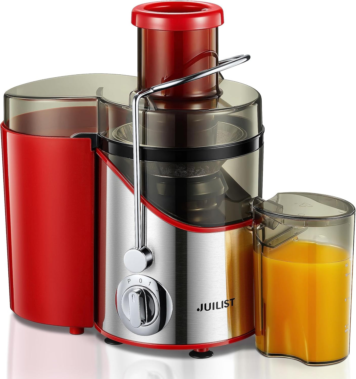 Juicer Machines, Juilist 3" Wide Mouth Juicer Extractor Max Power 800W, for Vegetable and Fruit with 3-Speed Setting, 400W Motor, Easy to Clean, Red