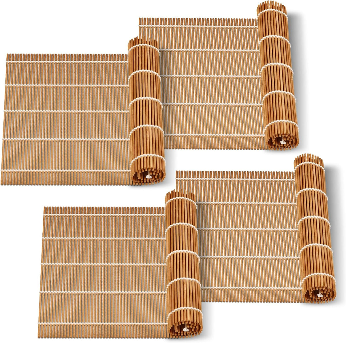 9.5"x9.5"Bamboo Sushi Rolling Mat,kimbap roller(4 PCS)