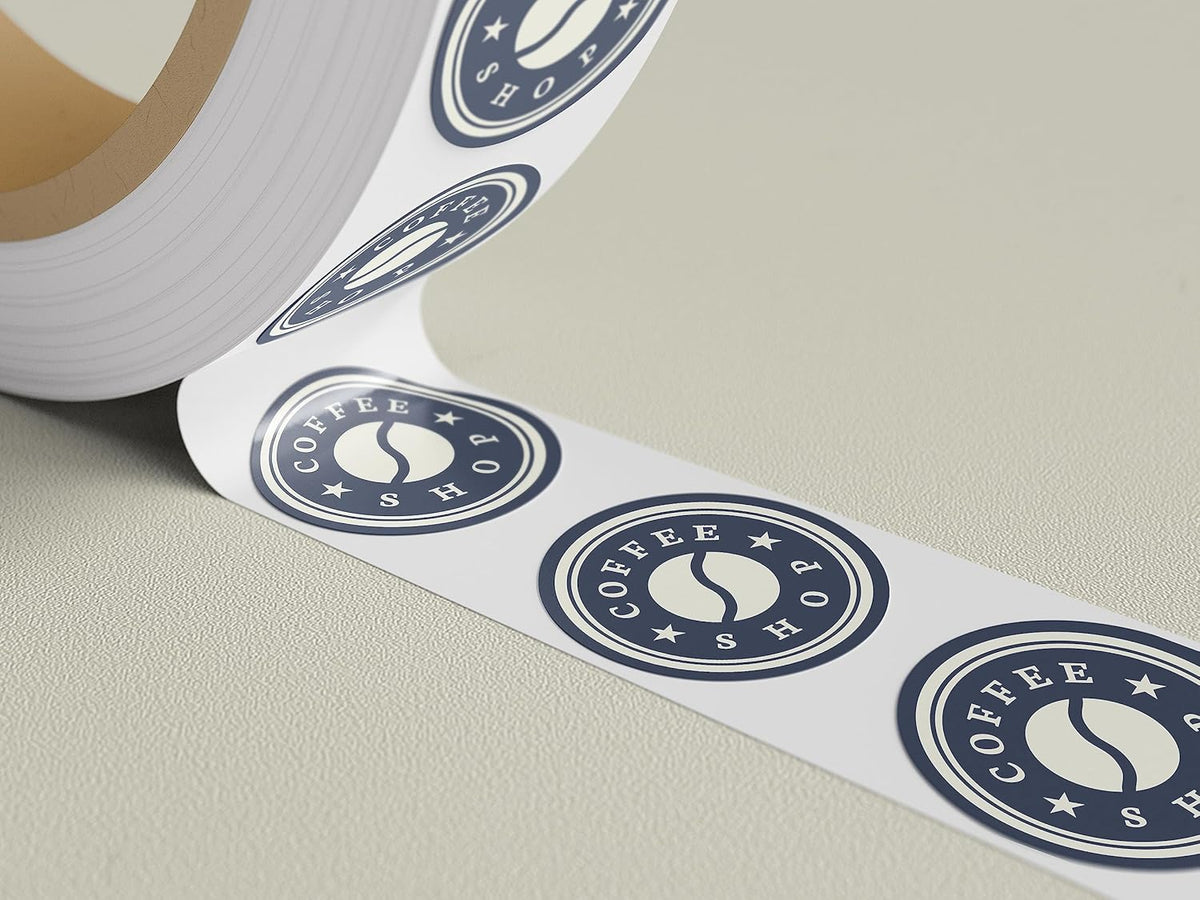 Custom Stickers Label Rolls, Build Your Own Stickers/Labels Any Design Premium Gloss BOPP Sticker, Personalized for Business Logo, Printed Sticker Labels 50+ (3 Inch Circle)