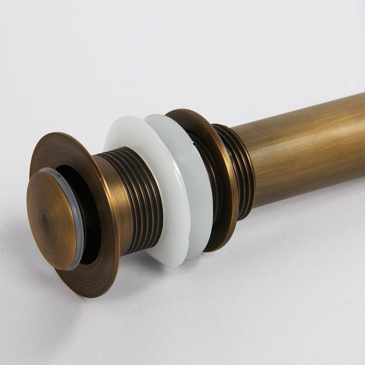 Bathroom Faucet Vessel Vanity Sink Small Pop Up Drain Stopper Without Overflow, Antique Brass Sink Drainer