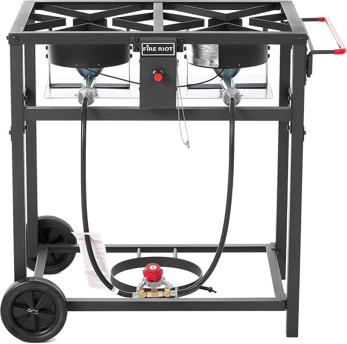 Propane Outdoor Double Burner Deep Fryer Cart, 2-18QT Aluminum Pots & Frying Baskets, Best for Fish Fry, Wings, Fries, Canjun Fry