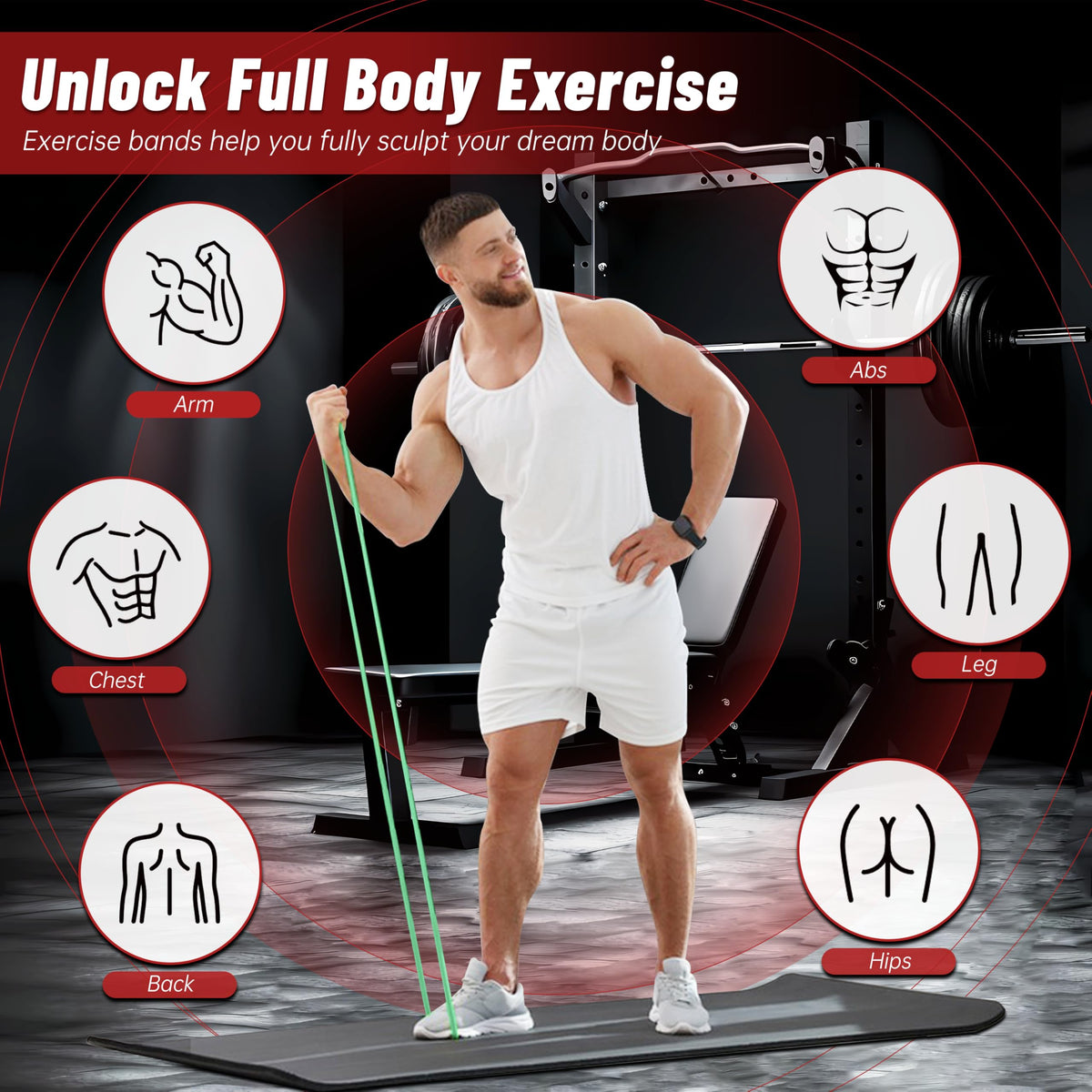 5-85 LBS Resistance Bands, Pull Up Assistance Bands for Working Out