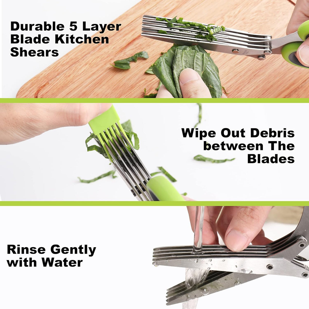 Herb Keeper Set: 3 Pack Herb Saver+1 Pack Herb Scissors+2 Pack Herb Stripper, BPA-Free Plastic Herb Container for Cilantro, Mint & Asparagus, Keeps Fresh Herbs for 3 Times Longer