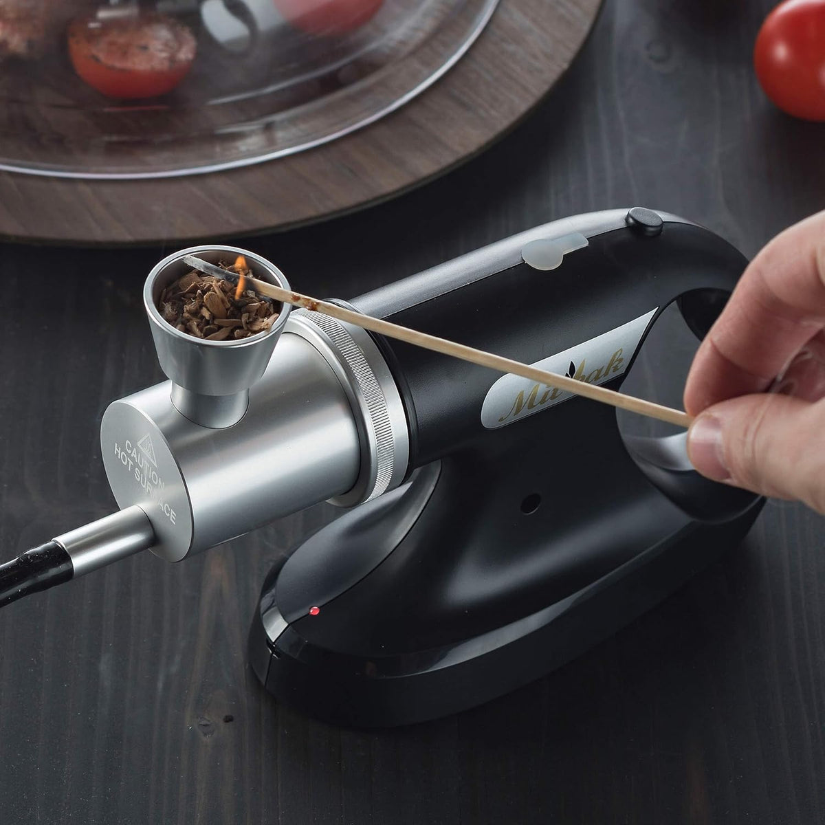 Mitbak Cocktail Smoker Kit With Dome Lid, Woodchips, and Portable Smoking Gun - Indoor-Outdoor Smoke Infuser for Whiskey and Bourbon - Excellent Gift for Men
