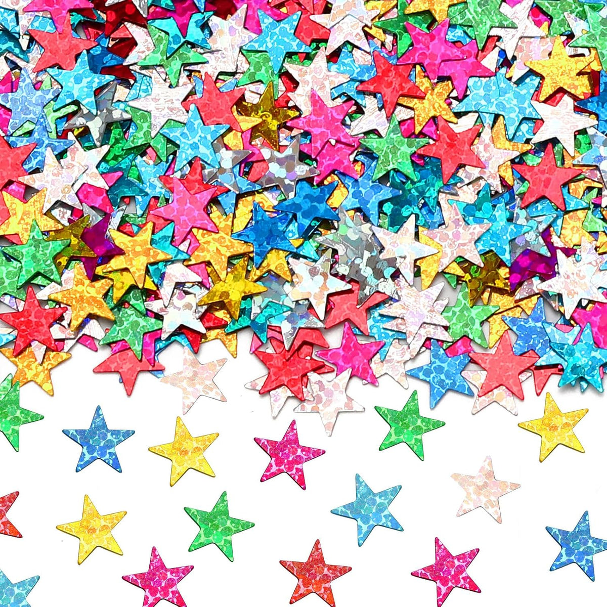 MARFOREVER Rainbow Star Confetti, Glitter Star Confetti Birthday Scatter Table Centerpiece Metallic Sequin Sprinkles Stars for Baby Shower Wedding Christmas Valentine Party Decorations