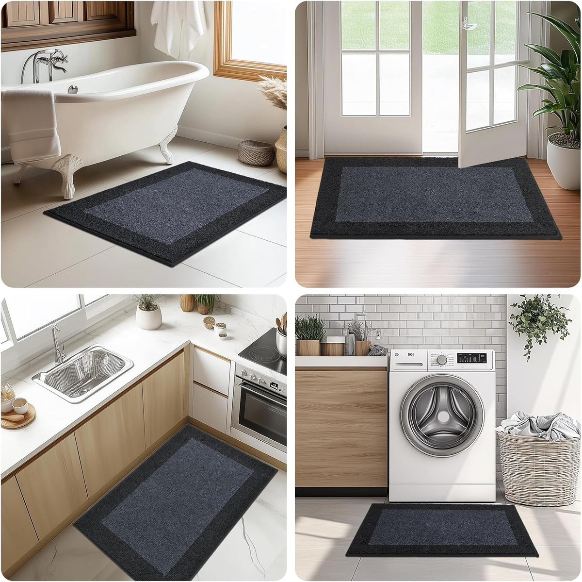 Machine Washable Kitchen Rug 32" x 48", Non Slip Indoor Door Rug, Absorbent Entrance Runner Rug for Bedroom, Hallway, Bathroom, Floor