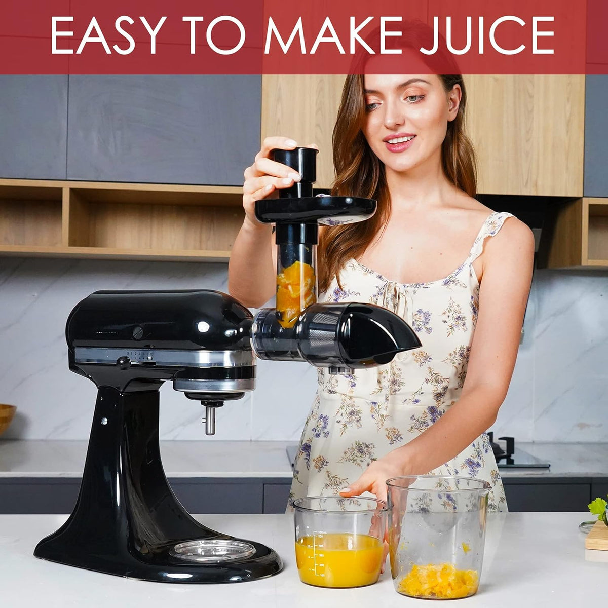 Masticating Juicer Attachment for KitchenAid All Models Stand Mixers, Masticating Juicer, Slow Juicer Attachment for KitchenAid All Models Stand Mixers, Black(Machine/Mixer Not Included)