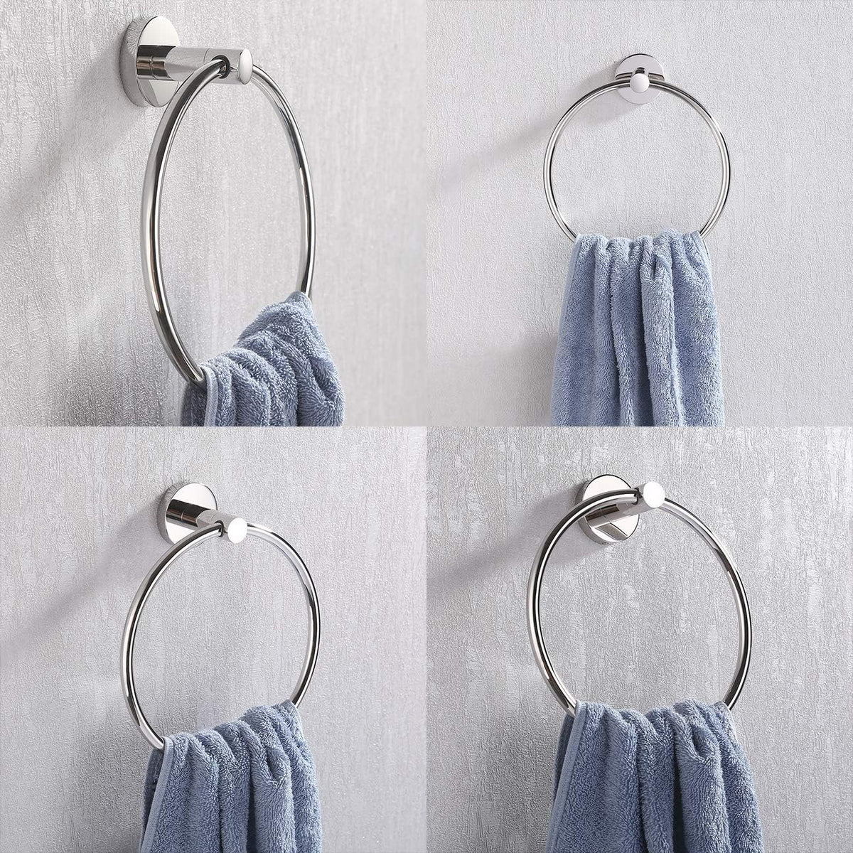 KES Bathroom Hand Towel Holder SUS 304 Stainless Steel Towel Ring Round Bath Towel Holder Wall Mount Polished Finish, A2180