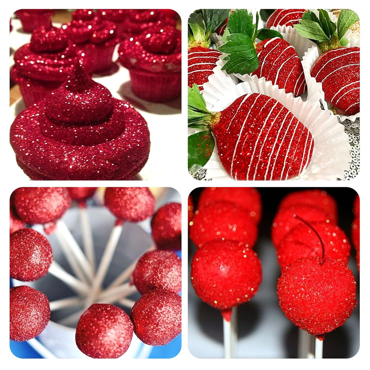 Red Edible Glitter Spray - 10g Edible Red Glitter for Cakes Food Grade Shimmer Powder Cake Sprinkles for Cookie Decorating Chocolate Strawberry