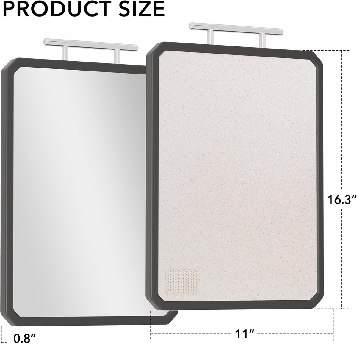 Titanium Cutting Boards for Kitchen, Large 16x11 Inch Pure Titanium and Wheat Straw PP Double Sided Chopping Board, Dishwasher Safe, Easy to Clean