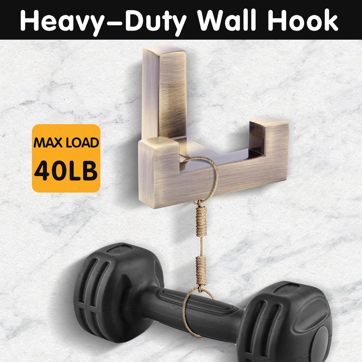 5 Pack Heavy Duty Coat Hook Wall Mount with Screw Retro Double Coat Hook Utility Hook for Coats, Scarves, Bags, Towels, Keys, Hats, Mugs (Bronze)