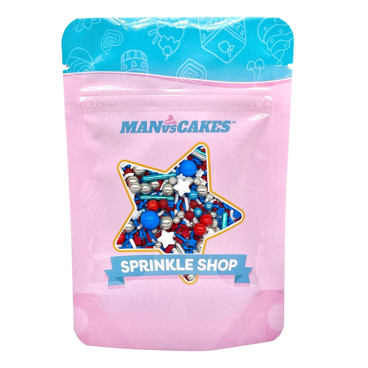 Sprinkles | Blue Sprinkle | 4 Ounces | Jimmies | Sprinkle | Manvscakes, Chocolate Flavor, Non Toxic