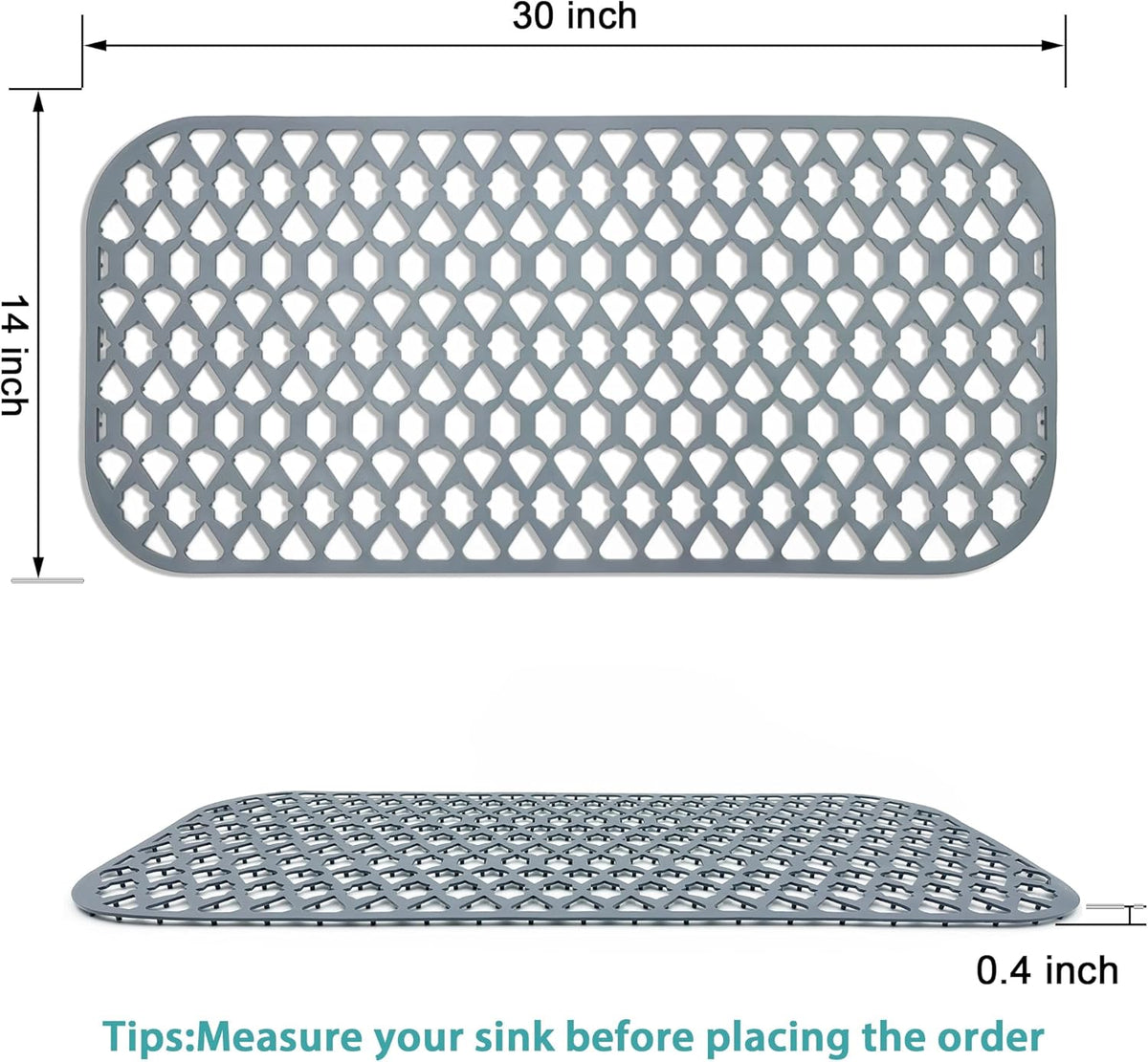 Sink Protectors for Kitchen Sink, Large Silicone Mats Grid for Bottom of Farmhouse (30”x14”)