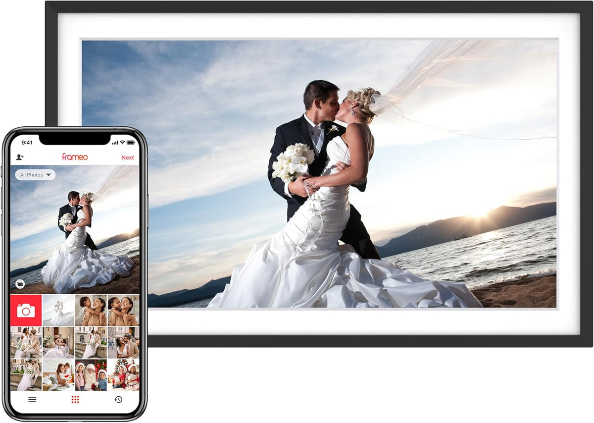 15.6'' Digital Picture Frame with 1920x1080 IPS Touch Screen, 32GB Frameo WiFi Digital Photo Frame, Share Photos/Videos and Send Best Wishes via Free App