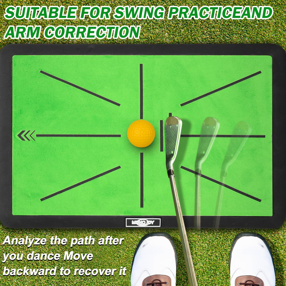 MONOJOY Golf Mat Practice Indoor/Outdoor with Replaceable 15.7"x11.8" Pads