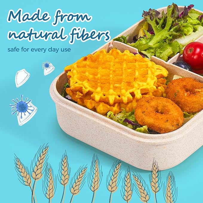 MISS BIG Bento Box for Kids,Leak Proof,Mom’s Choice Kids Lunch Box, No BPAs and No Chemical Dyes,Microwave and Dishwasher Safe Lunch Containers(White)