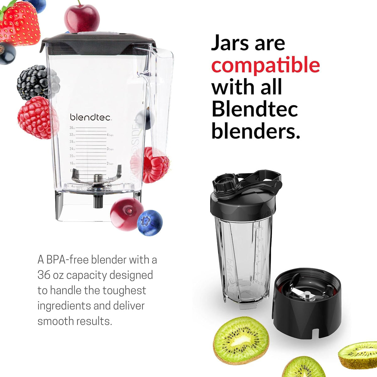 Blendtec DD28PA01A-A1AP1D8 Series Original Designer, 90 oz & 34 oz, Black Go Jar