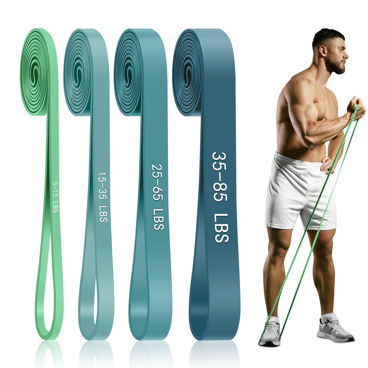 5-85 LBS Resistance Bands, Pull Up Assistance Bands for Working Out