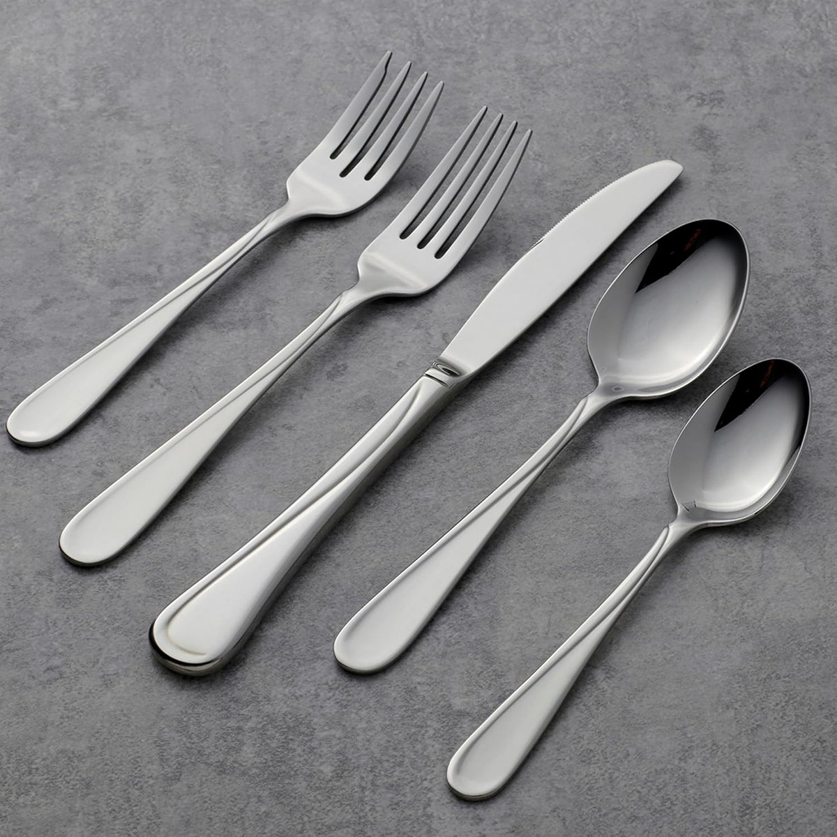 Oneida Flight 65 Piece Everyday Flatware, Service for 12, 18/0 Stainless Steel, Silverware Set, Dishwasher Safe