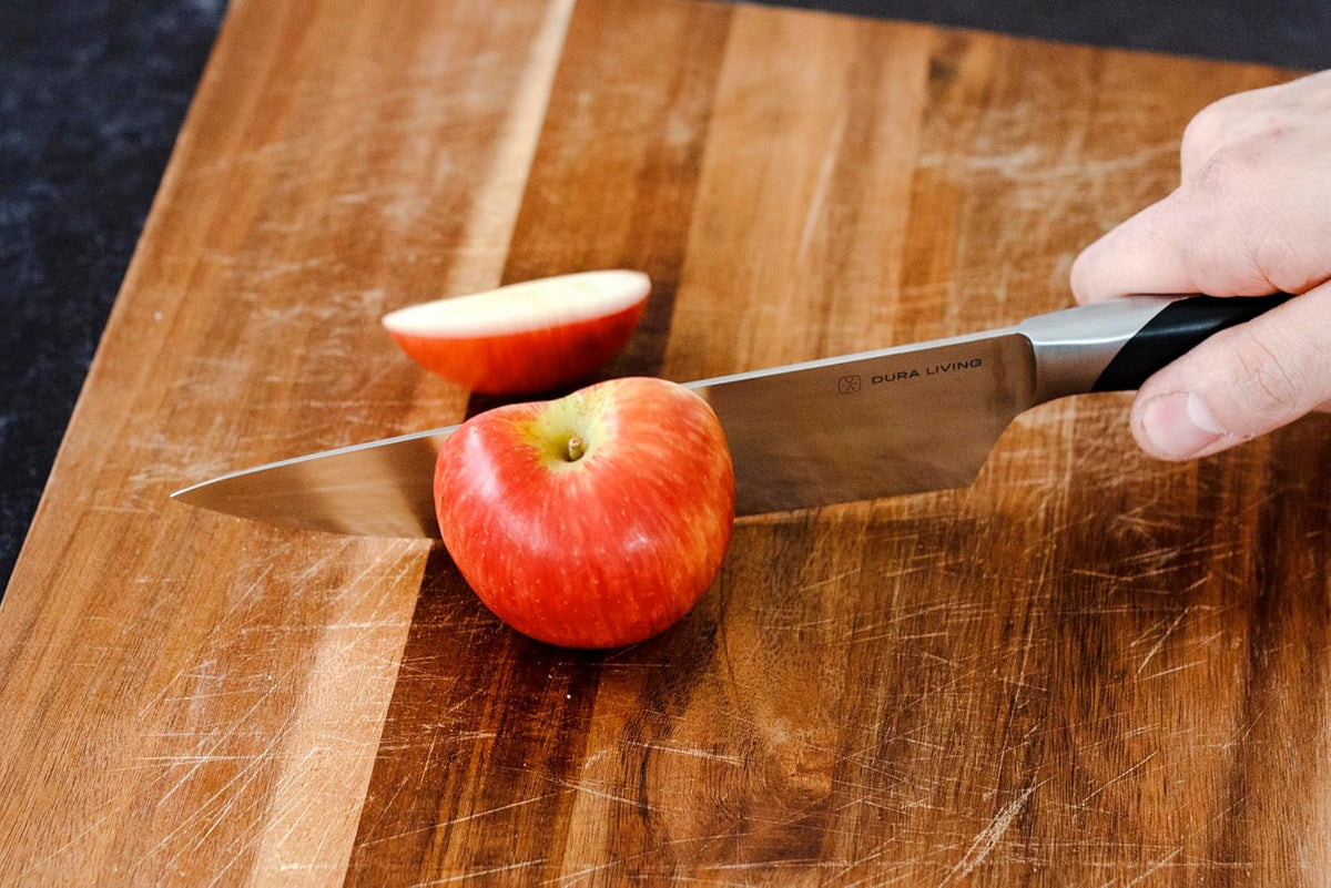 8-Inch Chef Knife – Ultra-Sharp German High Carbon Stainless Steel, Full Tang, Ergonomic Handle, Multipurpose Kitchen Knife for Chopping, Slicing, and Dicing, Black