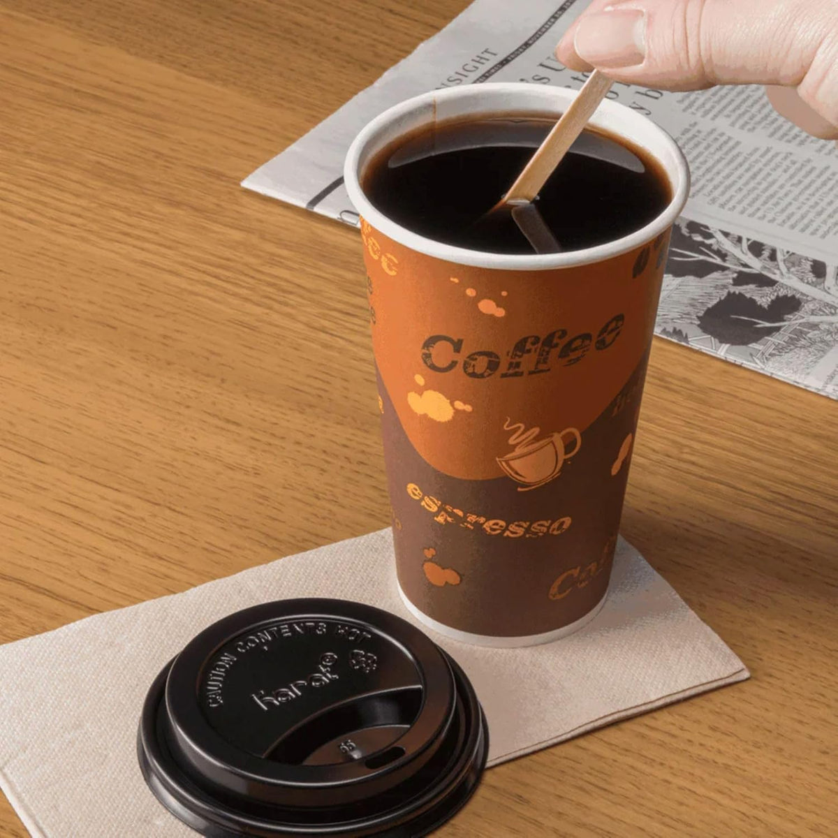 Karat 16 oz Paper Hot Coffee Cups [1000 ct] Disposable, Leak-Resistant Double Poly-Lined Cups for Hot Beverages, 90mm (C-K516)