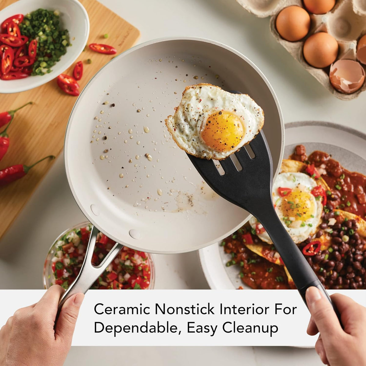 KitchenAid Hard Anodized Ceramic Nonstick Frying Pan/Skillet, 10 Inch, Pistachio