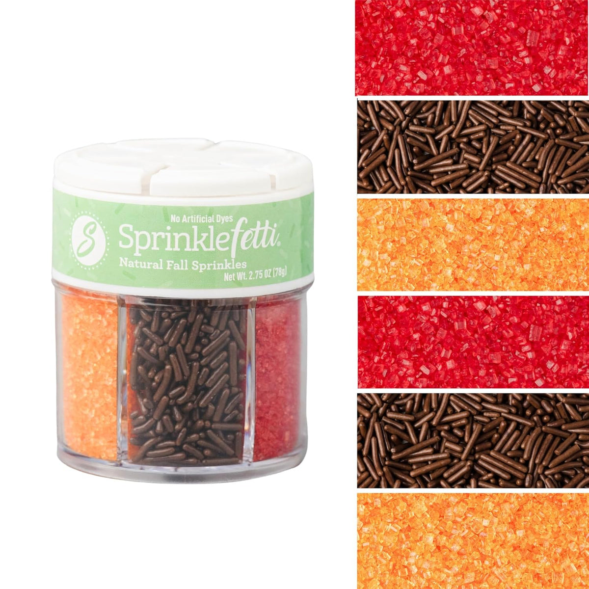 Sweets Indeed Sprinkles 6 Cell Edible Sprinkle Mix Jimmies Perfect for Cake Decorations Baking Ice Cream Cookies Cupcake Topper (Fall)