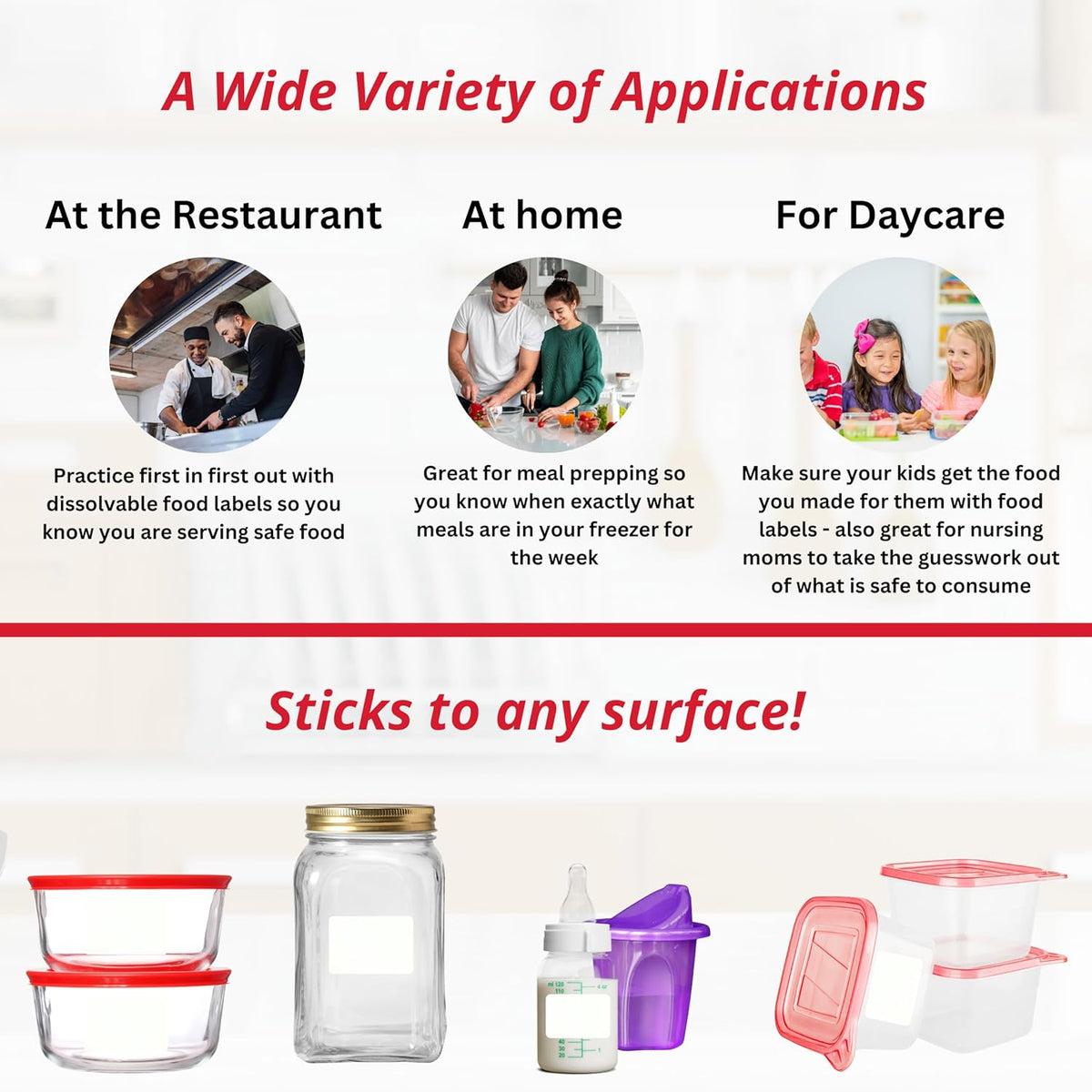 2x3 Dissolvable Food Labels, 1000 Label Stickers, Bottle Labels for Storage Bins, Sticker Labels for Food containers, (1000, Blank)