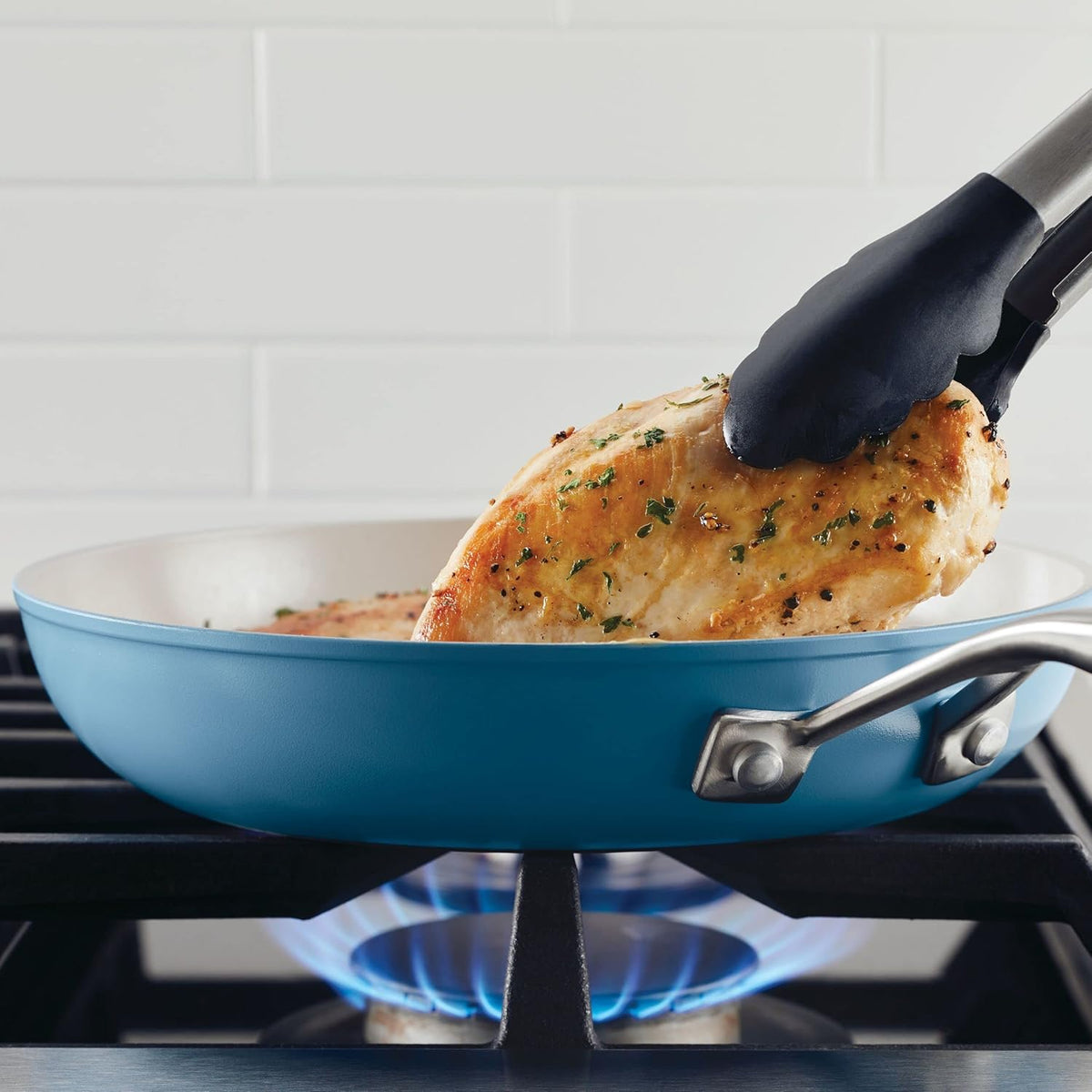 KitchenAid Hard Anodized Ceramic Nonstick Frying Pan/Skillet, 10 Inch, Blue Velvet