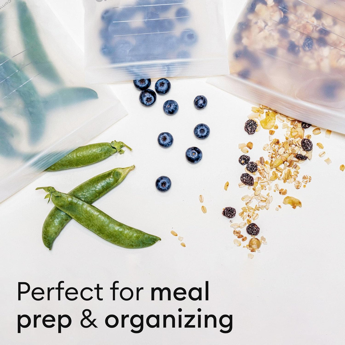 Vove Compostable Storage Bag Bundle, 140 Count Multi-Size S/M/L/XL – Freezer Safe, Resealable, Non Toxic Bags for Food, Meal Prep & Snacks, Plastic-Free Eco Bags