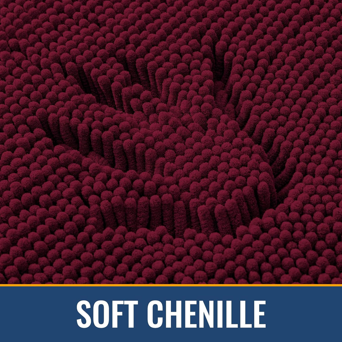 Arotive Bathroom Rugs 24x16, Extra Soft Absorbent Shaggy Chenille Bath Rugs, Machine Washable Rubber Backing Non-Slip Bath Mats for Bathroom Floor Tub and Shower, Home Decor Accessories, Burgundy