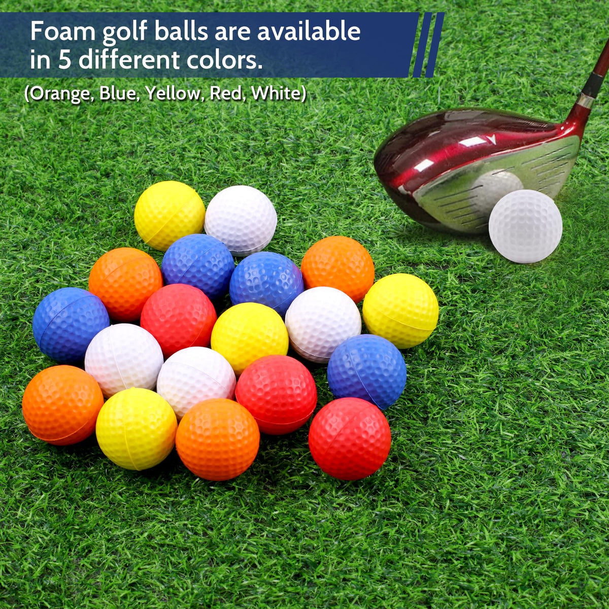Guirnd 20 Pack Foam Golf Balls, 41mm Practice Golf Balls, Realistic Feel and Long Lasting Limited Fligh Practice Golf Balls for Backyard, Soft Golf Balls for Indoor or Outdoor