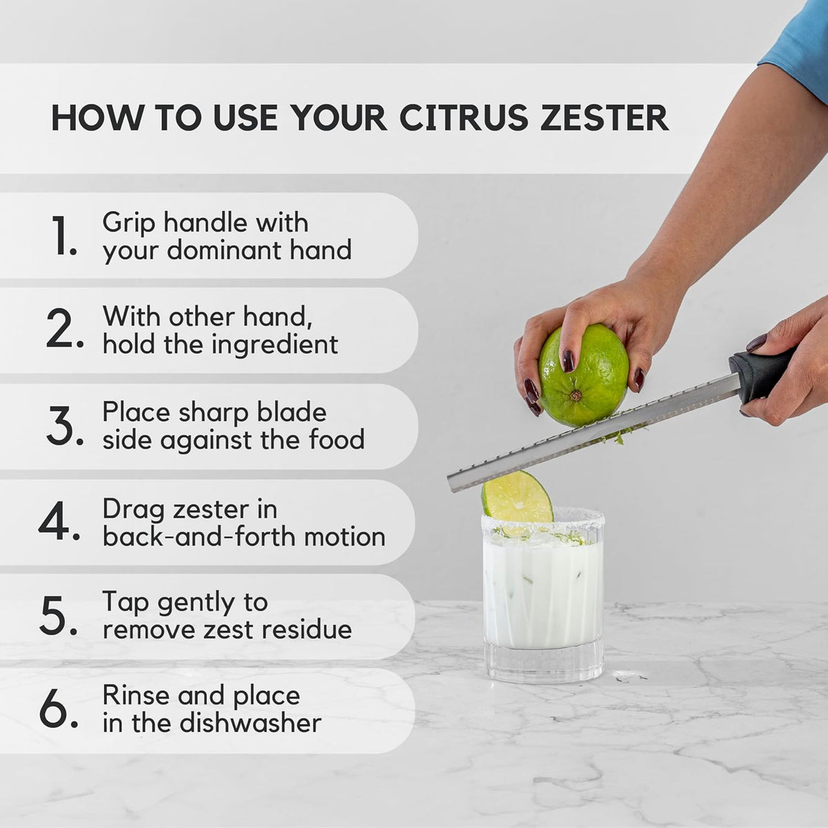 A Bar Above Cheese Grater & Lemon Zester-Chef-Grade Stainless-Steel Citrus Rasp, 12″ Hard-Cheese Grater for Parmesan, Ginger, Garlic, & Cocktail Garnish